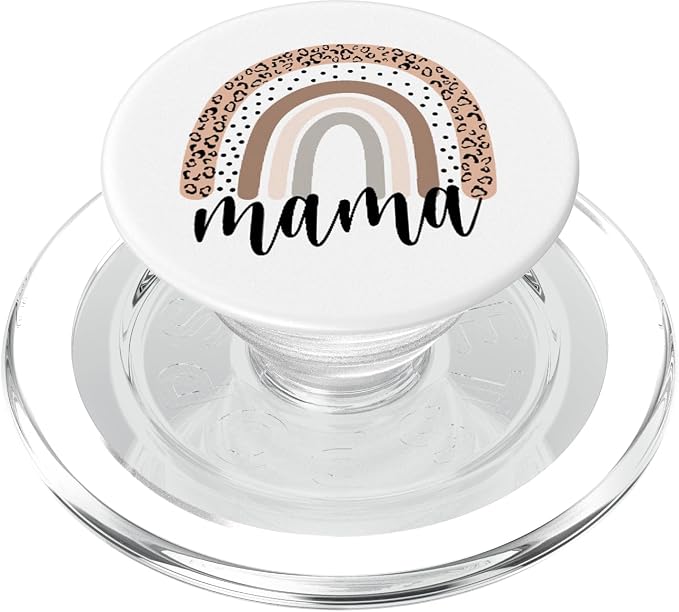 Mama Leopard Rainbow Cheetah Print Mommy Mothers Day PopSockets Adhesive PopGrip
