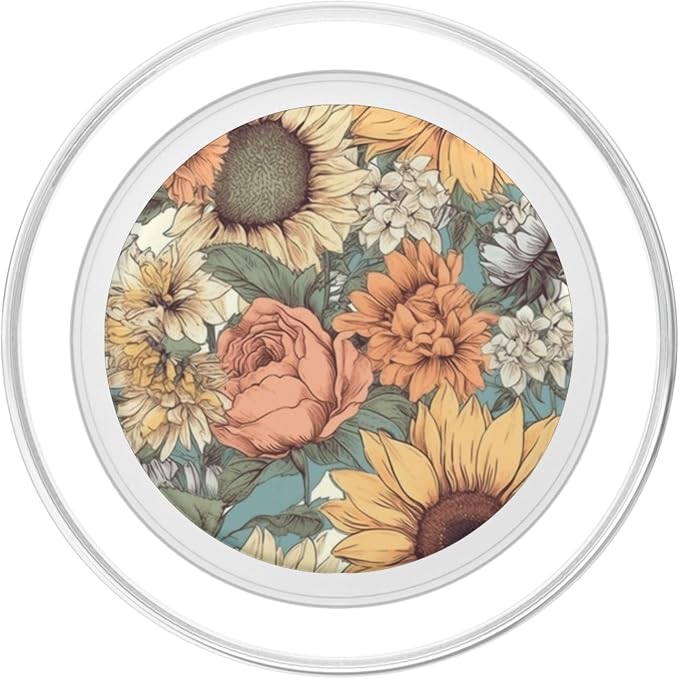 Sunflower Floral Wildflowers Pattern Graphic PopSockets PopGrip for MagSafe