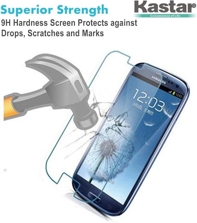 Kastar S3 Screen Protector (6-PACK) Premium Tempered Crystal Clear Glass Screen Protector for Samsung Galaxy S3 S III i9300 AT&ampT T-Mobile Sprint Verizon Smartphone