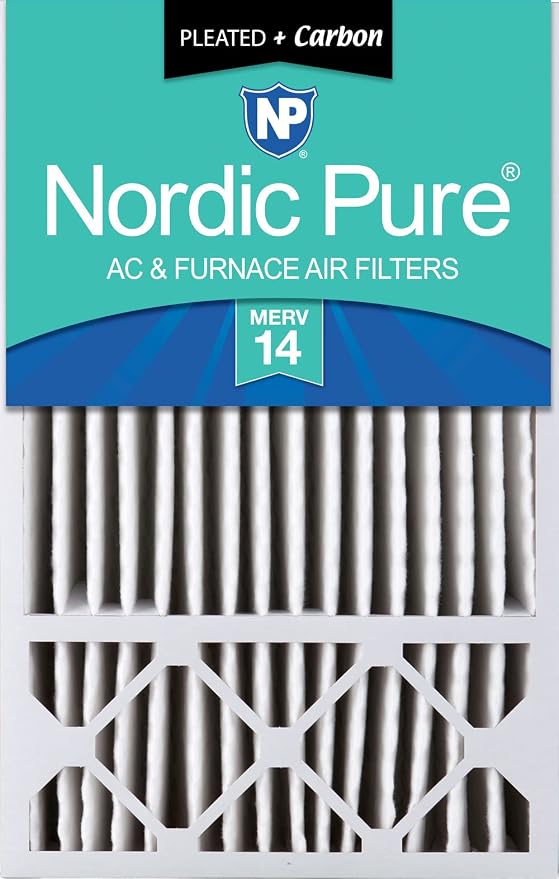 Nordic Pure 16x25x5 Honeywell Replacement Air Filters MERV 14 Plus Carbon 1 Pack