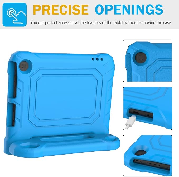 Kids Case for Amazon Fire 7 Tablet Case (12th Generation 2022)Blue | Lainergie Lightweight Easy to Carry Shockproof Kids Friendly Durable Hight Quality EVA Material Cover with Handle Stand