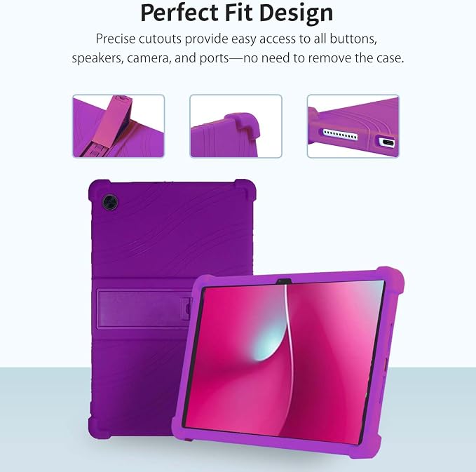 Case for T-Mobile Revvl Tab 2 10.1-InchCompatible with T-Mobile Revvl Tab 2 Android Tablet–Soft Silicone Protective Cover with Kickstand Shockproof Drop-Resistant Business-Style Stand(Black)
