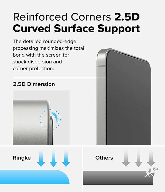 Ringke for Samsung Galaxy A35 5G Screen Protector [Easy Slide 2 Pack] | Easy Installation with Alignment Tool Case Friendly Premium 9H Hardness Tempered Glass