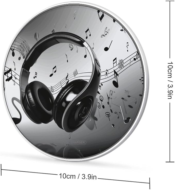 Music Wireless Charger with Aluminum Alloy Frame Qi Certified Fast Wireless Charging Pad 10W Charging Station Portable Phone Charger for All Wireless Charging Phone