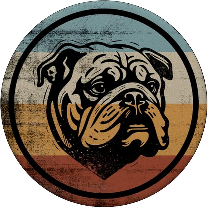English Bulldog Retro Style PopSockets Swappable PopGrip
