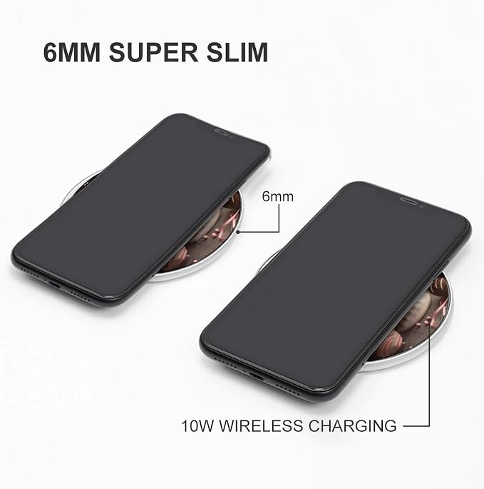 Stack of Cake Pops Wireless Charger with Aluminum Alloy Frame Qi Certified Fast Wireless Charging Pad 10W Charging Station Portable Phone Charger for All Wireless Charging Phone