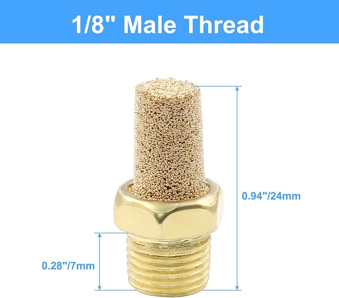 10 Pack 1/8" Male Thread Pneumatic Brass Exhaust Muffler Filter Air Pneumatic
