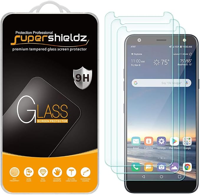 Supershieldz (3 Pack) Designed for LG (Xpression Plus 2) Tempered Glass Screen Protector Anti Scratch Bubble Free