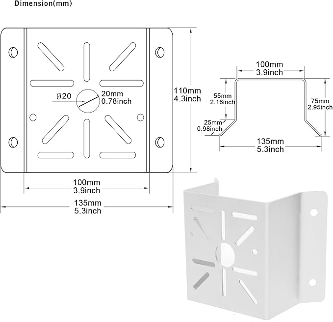 WiTi Universal Corner Mount for Security Camera, Solid Metal Mounting Corner Bracket for Wall Mount Corner, Suitable for CCTV Cameras LED Wall/Stage Lights, Solar Panels