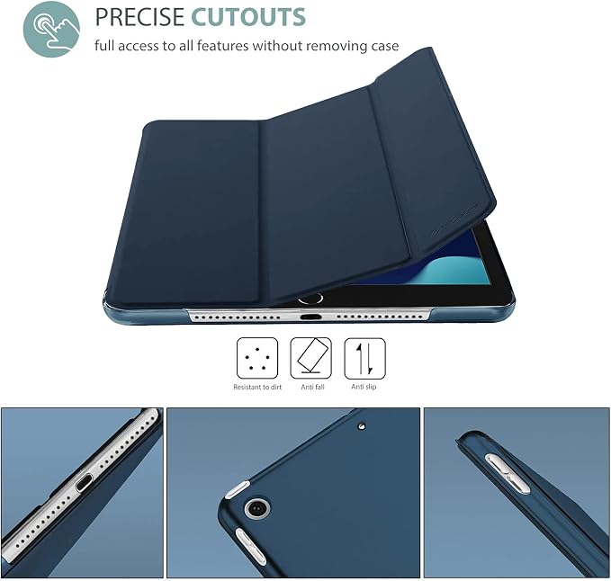 ProCase iPad 10.2 Case 2021 9th Gen/ 2020 8th Gen/ 2019 7th Gen Case with Tempered Glass Screen Protector Slim Stand Hard Shell Protective Smart Cover for 10.2” iPad 9th/8th/7th Generation -Black