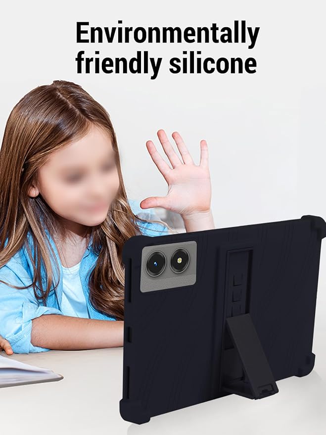 for TABWEE T50 (11 Inch) Android 16 Tablet Protective case ZBAGUG Shockproof Lightweight Silicone Protective Cover with Stand Child-Friendly Protection Easy to Clean Design Black.