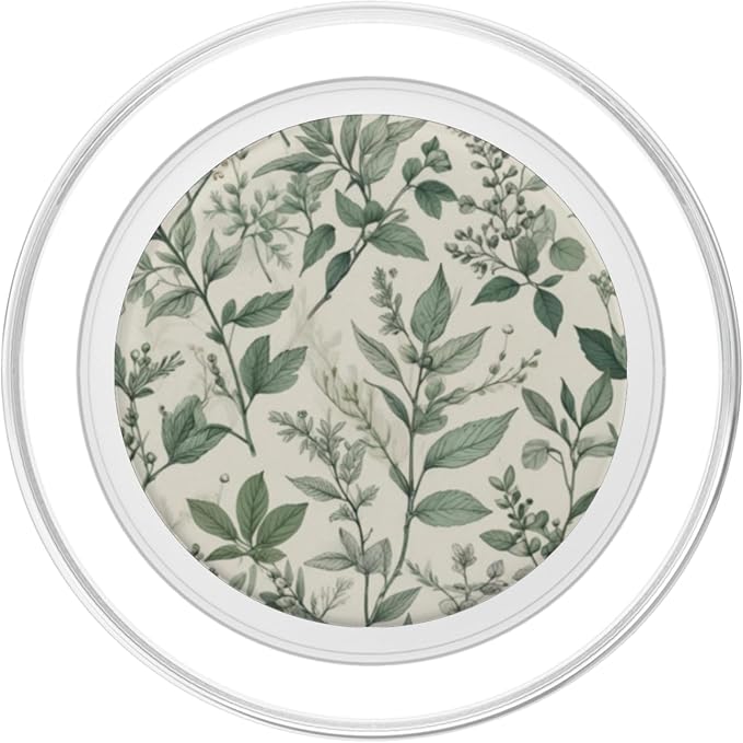 Sage Green Botanical Leaf Pattern PopSockets Adhesive PopGrip