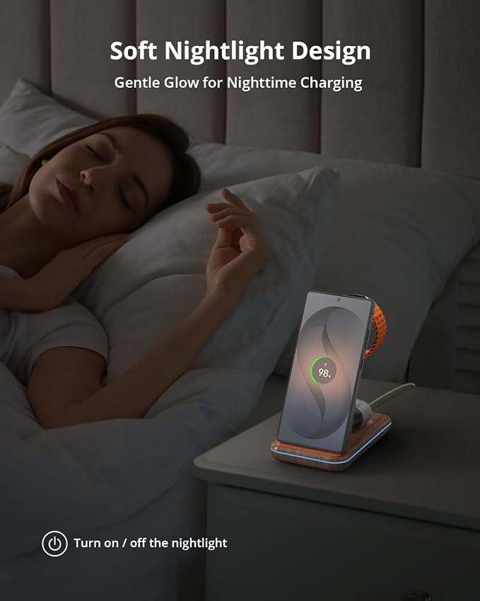 Wireless Charger for Samsung&ampAndroid: JoyGeek 3 in 1 Charging Station for S26/S25/S24/S23/S22/S21/S20/Note20/Z Fold&ampFlip Galaxy Watch8/7/6/5/4/3/Active2/1 Buds 3 Pro