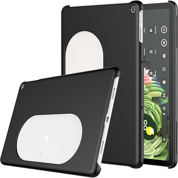 Foluu Slim Fit Tablet Case for Google Pixel Tablet 2023 Compatible with Charging Speaker Dock Ultra Thin Matte PC with Non-Slip Grip Full Protective Cover for Google Pixel Tablet 2023 (Black)