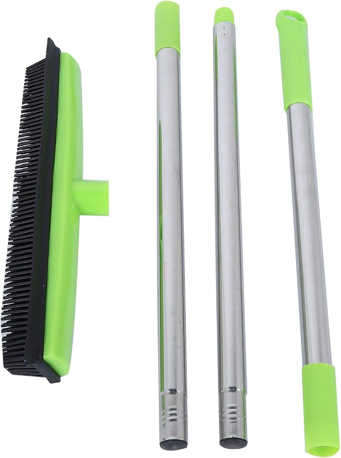 Multifunctional Broom, Telescopic Carpet Rake Rubber Pp 12.6in Brush Easy Wash