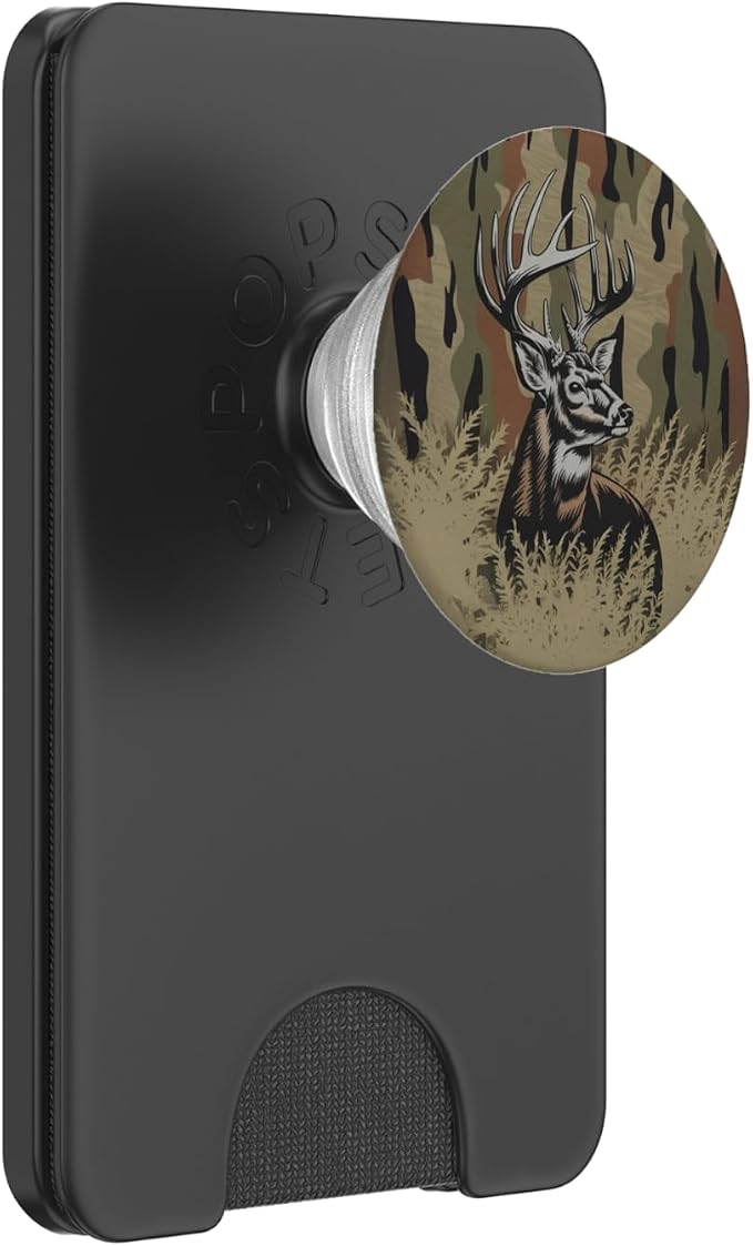 Aesthetic Whitetail Deer Bottomland Camo Deer Hunting Camo PopSockets PopGrip for MagSafe