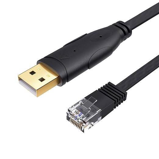 CableCreation USB Console Cable USB to RJ45 Serial Adapter 10FT/ 3M Black | Compatible with Router/Switch of Cisco NETGEAR Windows Linux System