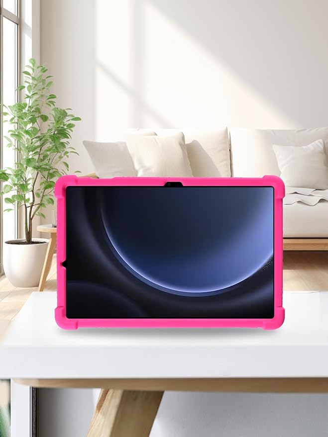 for Samsung Galaxy Tab S10 FE 11 Inch Tablets CaseBOVUGAC Soft Silicone Adjustable Stand Shockproof Kids Friendly for 10 Inch Tablets(Black)
