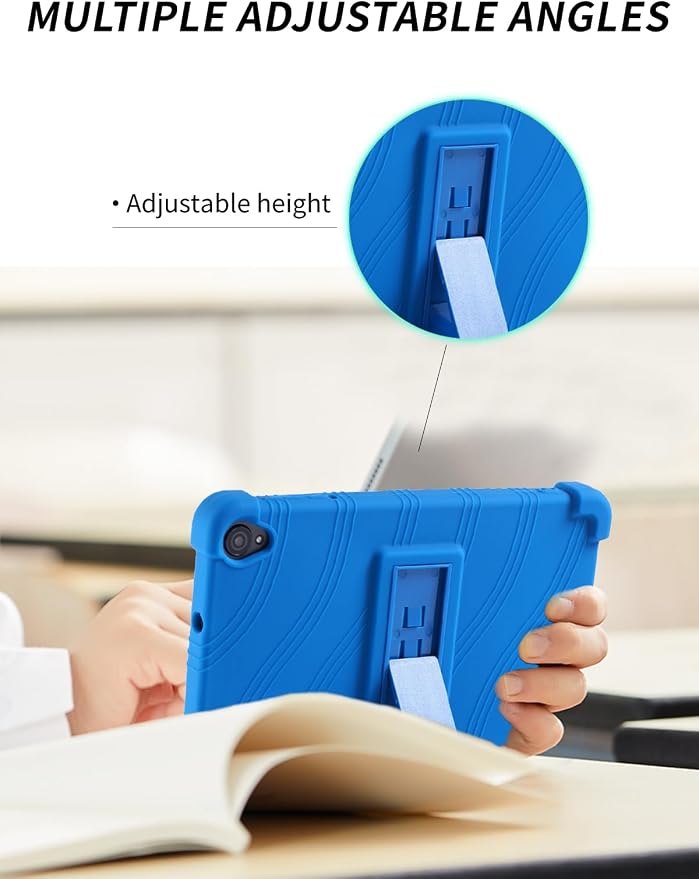 Case for Callsky-Tab Ctab 8 Android Tablet 8 Inch，WUNIAK Shock Proof Lightweight Stand Rubber Shell Protective CoverKids Friendly Soft Silicone Adjustable Stand CoverBlack