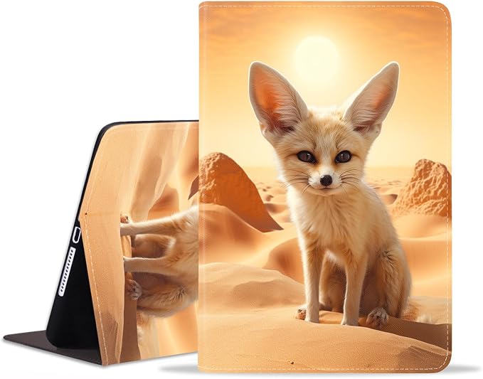 Case for iPad 6th/5th Generation (2018 2017 Model 9.7 Inch) iPad Air 2/Air 1 (9.7 Inch) Slim PU Leather Stand Folio Cover with Auto Wake Sleep African Woman Wolf