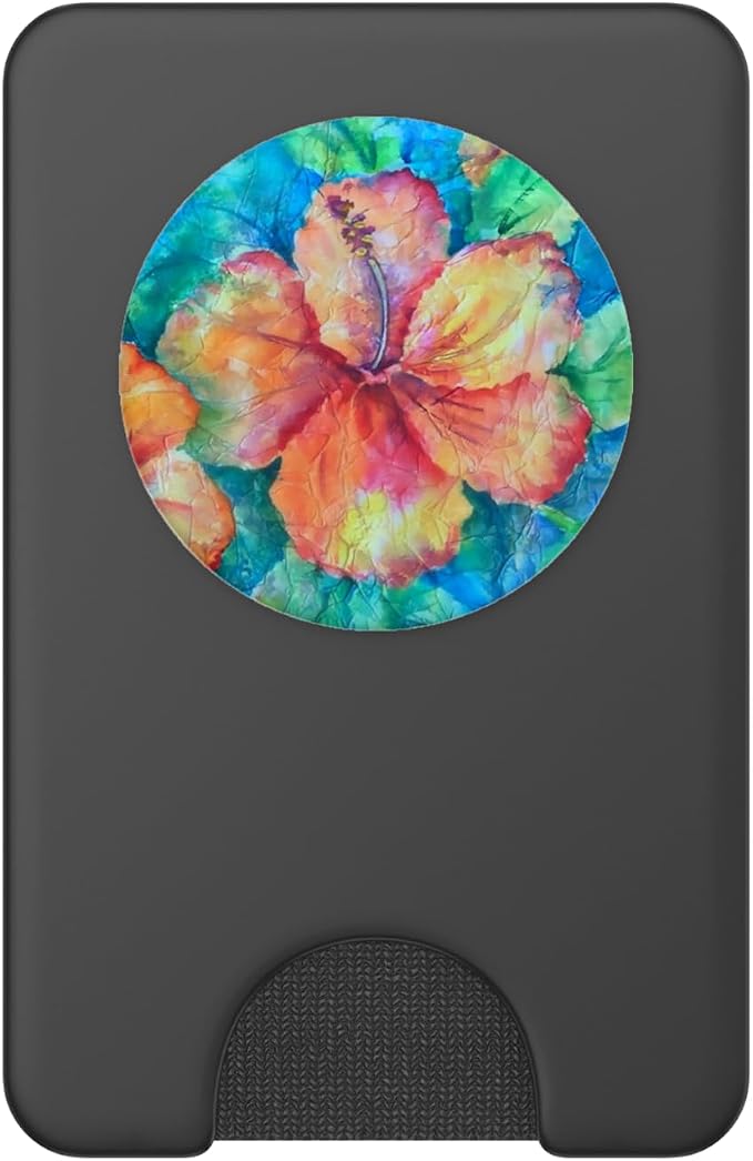 Cute Floral Hibiscus Watercolor Flower Hawaii Jungle Exotic PopSockets Adhesive PopGrip