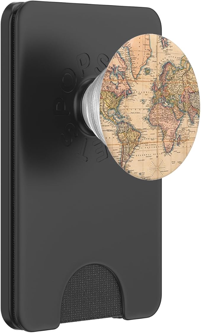 Vintage Travel World Map Design Travel Globe Background PopSockets Adhesive PopGrip