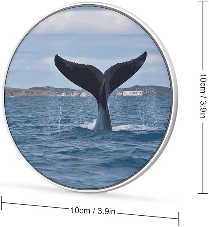Whale Tail Wireless Charger 10W Fast Charging Pad Anti-Slip Qi Certified Wireless Charging Pad Charging Station Portable Phone Charger for All Wireless Charging Smartphone
