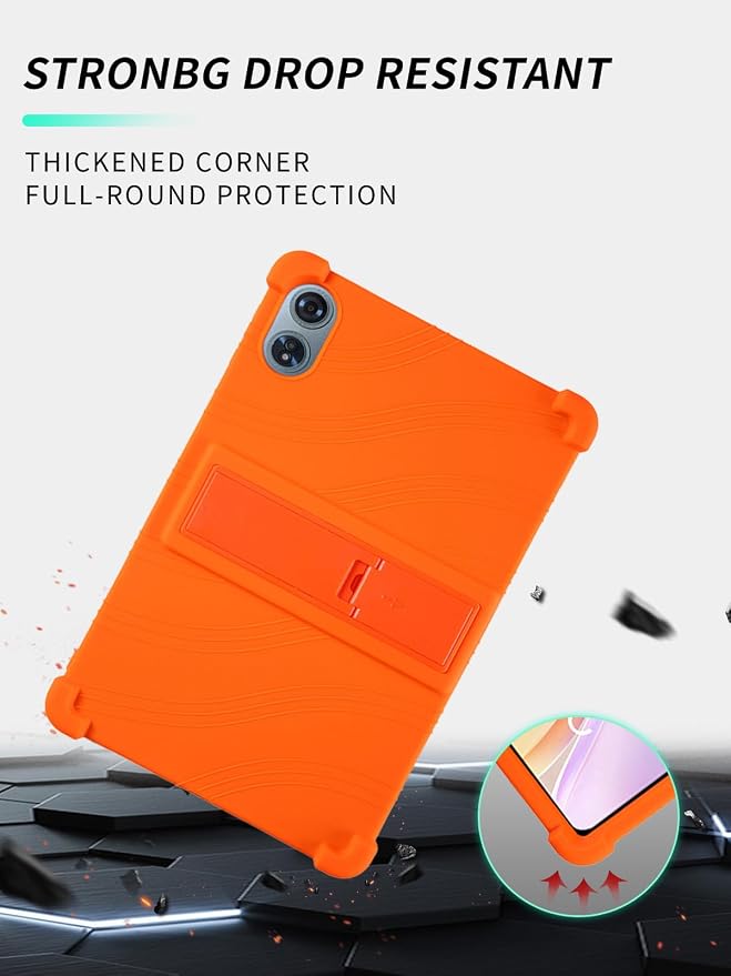 Case for Odea A12 Android 15 Tablets 12 Inch Tablet 2025- Soft Silicone Shock Proof Lightweight Stand Rubber Shell Protective CoverKids Friendly Soft Silicone Adjustable Stand CoverBlack