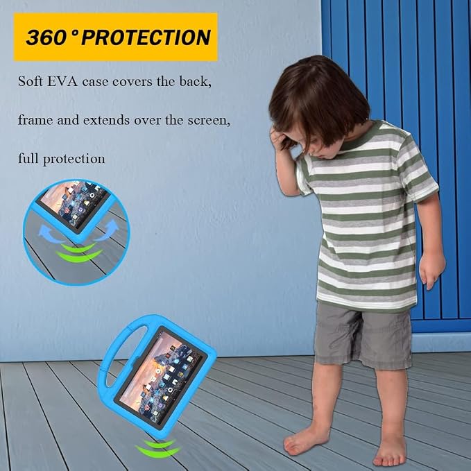 Kids Case for New Tab 7-inch 2024 Lightweight Shockproof Kid-Proof Cover with Stand Cover - Black