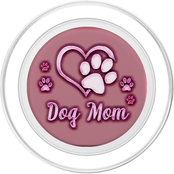 Dog Mom Gift Cute Dog Paw Print Heart Black Pink PopSockets Adhesive PopGrip