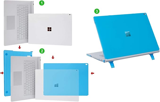 mCover Case Compatible for 2017~2022 15 Microsoft Surface Book 2/3 with Detachable Tablet Display ONLY (NOT Fitting Cheaper Surface Laptop Models) - Aqua