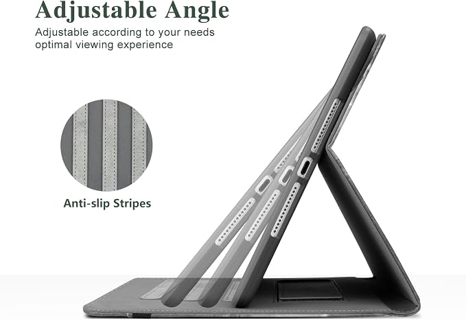 Vimorco for iPad 9th/8th/7th Generation Case 10.2-inch Pencil Holder/Pocket | for iPad Air 3rd Generation Case 10.5-inch for iPad Pro 10.5 Inch Cases Hand Strap Adjustable Angle Beach Path Scenery