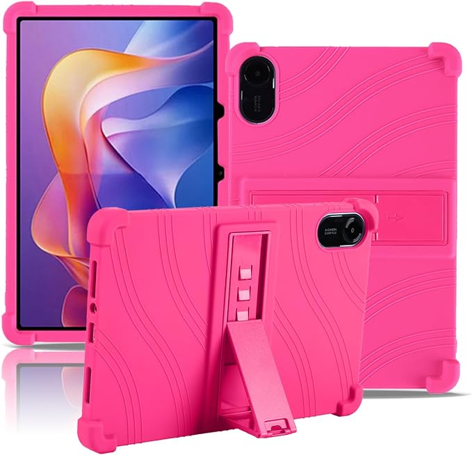 Case for Xiaomi Redmi Pad 2 Tablet 11inchNOUKAJU Tablet Protection CaseAdjustable BracketSoft SiliconeSilicone Protection Cover for Redmi Pad 2(Black)