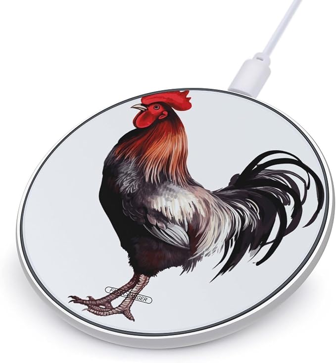 Rooster Wireless Charger 10W Portable Fast Wireless Charging Pad Compatible with Phone Slim Charging Station Lightweight Charger Mat Charging Block for Travel Home Office