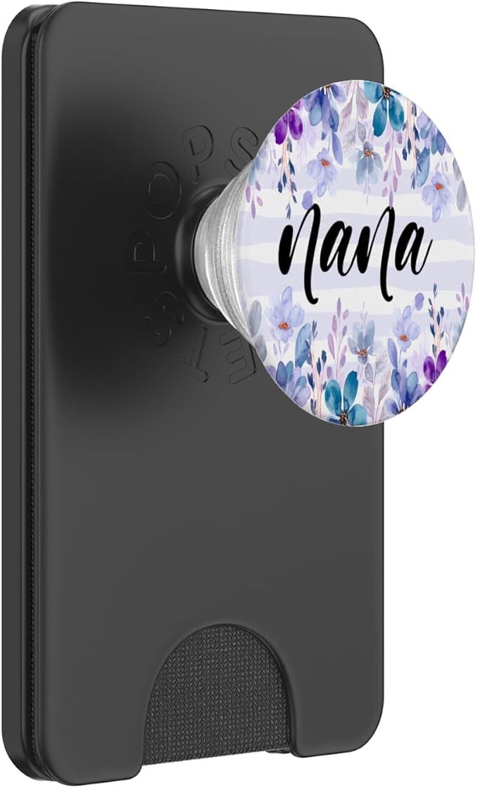 Nana Withe Blue Purple Flower For Women Grandma PopSockets Adhesive PopGrip