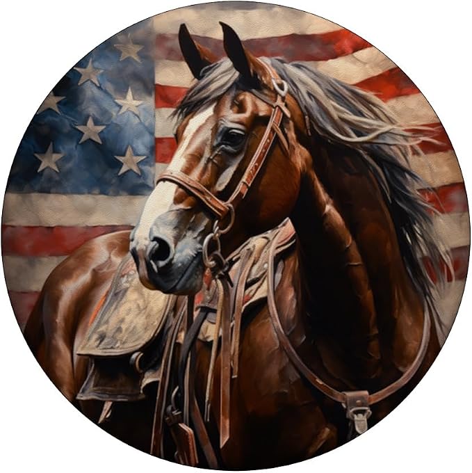 Patriotic Horse American Flag USA PopSockets Adhesive PopGrip