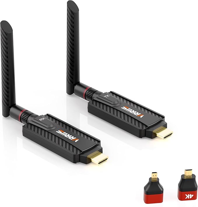 Vrriis Wireless HDMI Transmitter and Receiver,Plug and Play,1080P Wireless HDMI Extender Kit Support 2.4GHz and 5GHz for Streaming Video from Laptop,Pc,TV Box to Monitor,TV,Projector