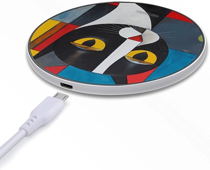Cute Funny Frog Doing Yoga Wireless Charger with USB CableAluminum Alloy Frame 10W Max Compatible Fast Wireless Charging Pad- 3.2ft Cable Included for Travel Home Office Desk