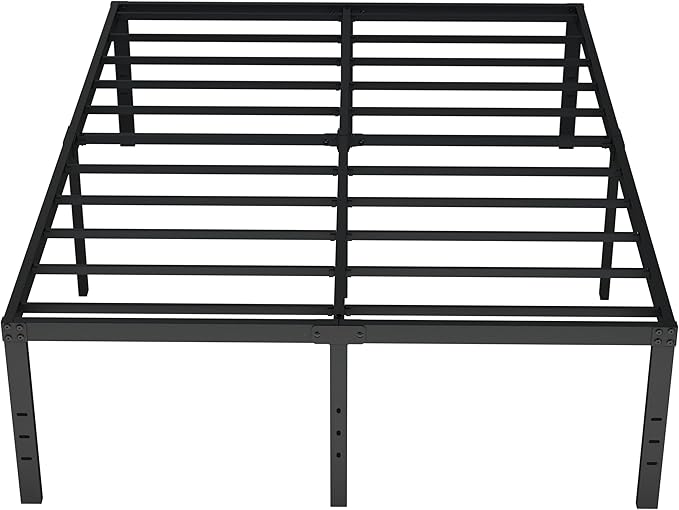 Full Size Bed Frame No Box Spring Needed, 20 Inch Heavy Duty Metal Platform Bed Frame Full Support Up to 3000 lbs, Easy Assembly, Noise Free, Black