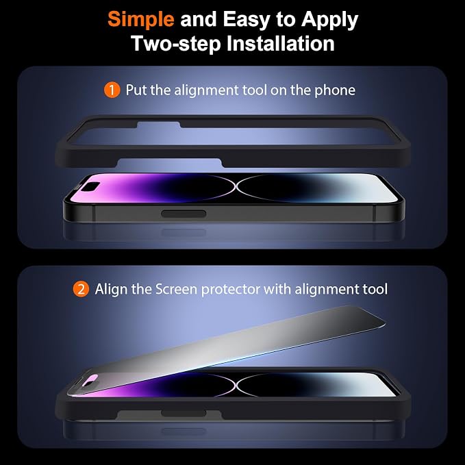 [2 Pack] Matte Privacy Glass Screen Protector Designed for iPhone 11 / iPhone XR Anti-Glare Anti-Fingerprint Install Frame 9H Tempered Glass