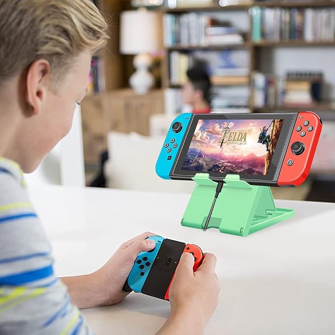Stand Compatible with Nintendo Switch Adjustable Switch Playstand Foldable Phone Stand for Desk Compact &amp Portable Switch Holder Accessories (Black)