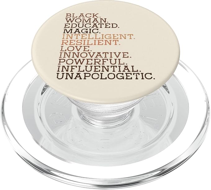 Black Woman Educated Magic BHM African History Melanin Women PopSockets Adhesive PopGrip