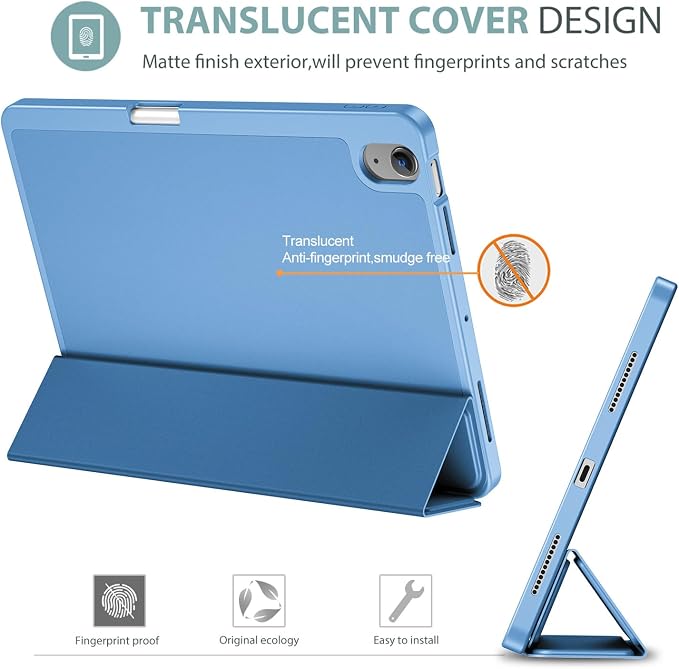 ProCase Smart Case for iPad Air 11-inch M4/M3/M2 &amp Air 10.9 5th/4th Gen | Hard Back Cover with Auto Sleep/Wake Slim Lightweight Case for iPad Air 11 2026/25/24 &amp 10.9 2022/2020-Aqua