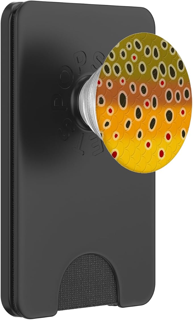 Brown Trout Pattern Fish Art Trout Fishing Fly Fishing Gift PopSockets Adhesive PopGrip