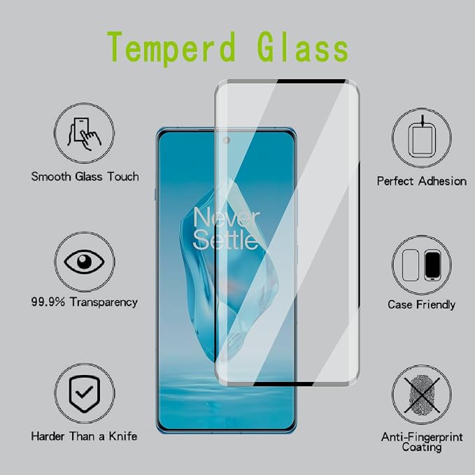 [4 Pack] Tempered Glass Screen Protector for OnePlus 12 | Tempered Glass Scratch Resistant Easy-Install Bubble Free Anti-Fingerprint