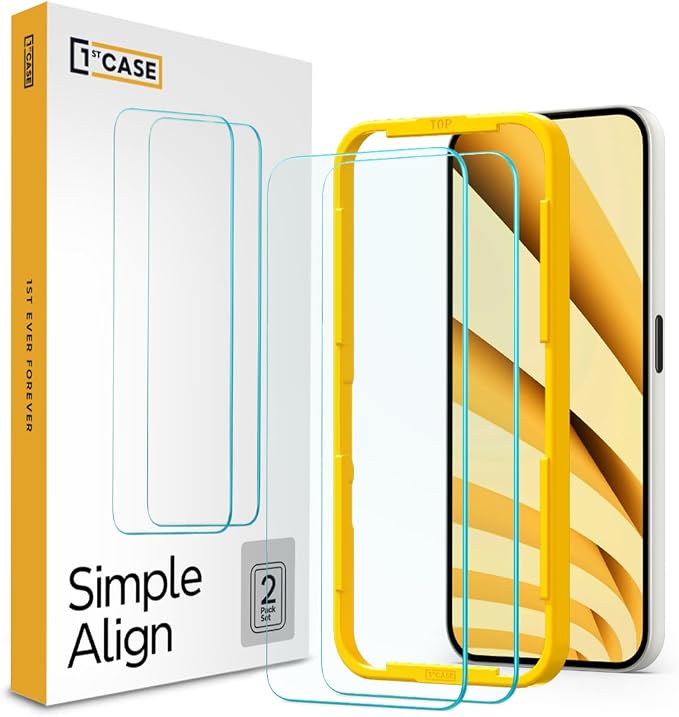 1stcase Tempered Glass [SimpleAlign] Screen Protector [2-pack Set] for Nothing Phone (2a) / (2a) Plus [Case-Friendly] - Clear