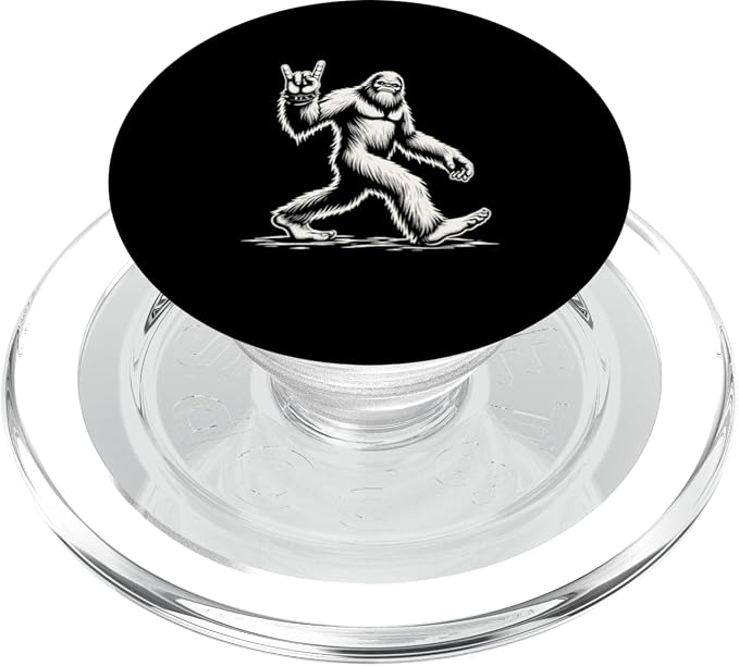 Retro Vintage Bigfoot Silhouette Sasquatch Rock 'N Roll PopSockets PopGrip for MagSafe