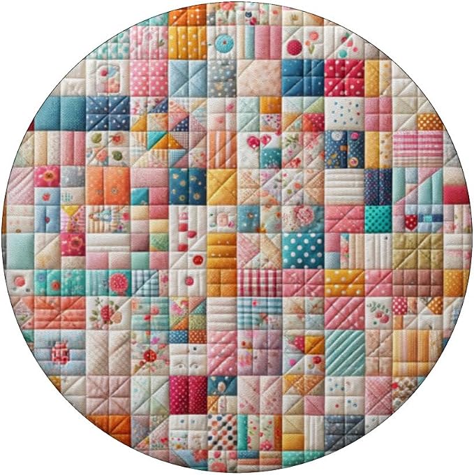 Cute Quilt Block Pattern Art Style PopSockets PopGrip for MagSafe
