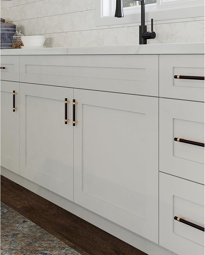 Design House Brookings Shaker Fully Assembled Wall Kitchen Cabinet W2436, 24 W x 12 D x 36 H, Painted White, Solid Wood, Design House, 569095