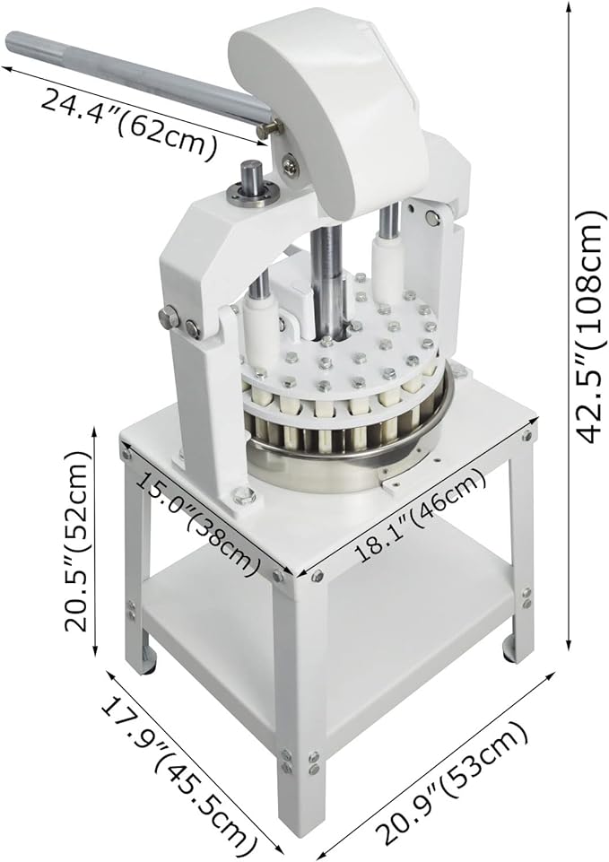 BANFLUXION 30PCS Vertical Type Manual Dough Dividing Machine 36g-192g/pcs Bakery Dough Cutter Machine Manual Dough Divider with 2 Trays